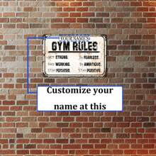 Customized Text Sign Gym Rules, 8 Inch By 12 Inch, Metal Sign Post, Wall Signs For Home, Gym Signs, Workout Room Decor, Home Gym Decor, Man Cave Decor, Garage Decor For Men Gifts Birthday Graduation