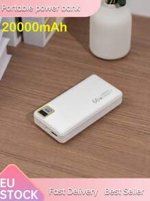 Powerbank portatile da 20000mAh con ricarica ultra rapida da 66W tramite USB-C e USB-A, facile da trasportare con display digitale LED intelligente, compatibile con iPhone e Android