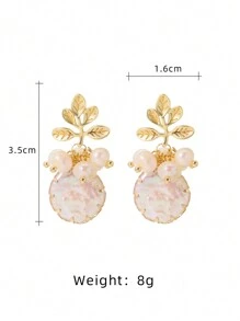 Natural Pearl Decor Drop Earrings