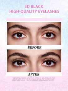 ENCHUW 5 对柔软长浓密睫毛戏剧性蓬松睫毛纤细交叉睫毛睫毛化妆延长假睫毛 - 黑色 - 查看 4