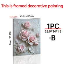 1PC Nghệ thuật vải hoa hồng trắng thanh lịch, Nghệ thuật treo tường phong cách kem hoa hồng hồng quyến rũ, Áp phích hoa vàng và trắng - Trang trí tường hoa hiện đại, Tranh hoa đen trắng trừu tượng cho phòng khách, phòng ngủ, văn phòng - Đã đóng khung và sẵn sàng để treo, Nghệ thuật treo tường phong cách kem hoa hồng hồng quyến rũ, Quán cà phê & Thư viện - Nhiều màu - Xem 15