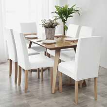 Farfallarossa Stretch Velvet Chair Covers (4/6 Pieces) – Universal Fit, Multi-Purpose Protection, Ultra-Soft Touch, Scratch-Resistant, Suitable For Dining Chairs, Office Chairs, And Home Chairs - White - View 3