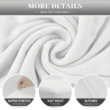 Farfallarossa Stretch Velvet Chair Covers (4/6 Pieces) – Universal Fit, Multi-Purpose Protection, Ultra-Soft Touch, Scratch-Resistant, Suitable For Dining Chairs, Office Chairs, And Home Chairs - White - View 5