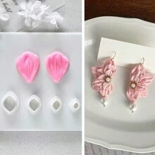 2 件/4 件/6 件花瓣形粘土切割器 - 用于制作耳环、聚合物粘土珠宝制作的粘土切割和成型工具 - 牡丹花 - 查看 2