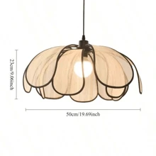 New Chinese Wabi-Sabi Zen Petal Chandelier, Woven Retro Chandelier, Composed Of 11 Petal Leaves, E26 Lampholder, Suitable For Dining Room, Living Room, Bedroom, Study, Corridor, Decorative Room Chandelier, Decorative Lamp For Festivals