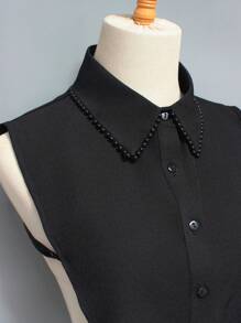 1 buah Kalung Dekoratif Manik-Manik Mutiara yang Dapat Dilepas untuk Wanita, Cocok untuk Pemakaian Sehari-hari, Musim Semi, Musim Gugur & Musim Dingin, untuk Gaun dan Dekorasi Natal - hitam - View 15