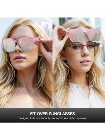 1pc Polarized Fit Over Sunglasses For Women, Oversized Sun Glasses With UV400 Protection For Outdoor/Driving Fashionable Shade Elegant Outfit Family Outings Travel Vacation Holiday For Summer Beach Vacation,Outdoor,Travel