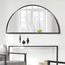 Wall Mirror- Gold Bathroom Mirror Metal Frame Half Circle Mirror DIY For Bathroom, Bedroom, Living Room, Cloakroom, Entryway Gifts