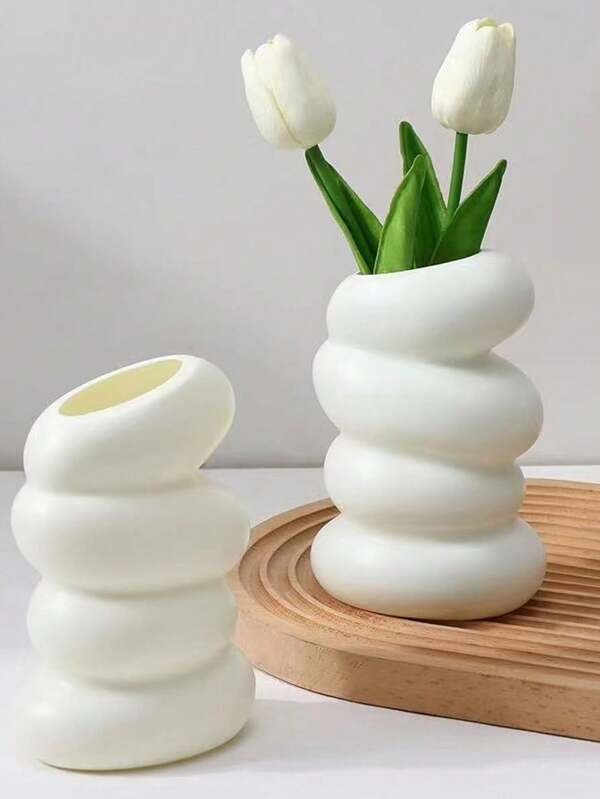 1 pezzo/2 pezzi Vaso bianco in plastica per fiori, vaso infrangibile per composizioni floreali, decorazione casa, salotto, tavolo, decorazione casa, vaso per fiori, centro tavola, regali per compleanni e lauree