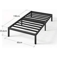 Single Bed Frame - Bed 90 X 190 Cm - 36cm Height - Metal Bed Frame With Underbed Storage And Steel Slat Support - Single - View 6