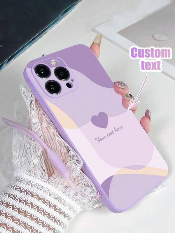 Capa de celular roxa: 1 capa de celular roxa de TPU personalizável com estampa de amor e 1 cordão de silicone roxo compatível com capa de celular /capa de celular combinando/capa de celular com cordão/capa engraçada para celular/capa para celular Android Galaxy A51 4G/Galaxy A52/A52s 5G/Galaxy S23 Ultra/Galaxy A13 4G/Galaxy A12/Galaxy S22 Ultra/OPPO A54, capas de celular personalizadas, fácil conforto