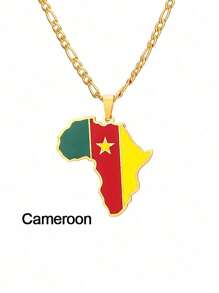1 pièce Collier Minimaliste Personnalisé avec Carte de l'Afrique, Convient pour le port quotidien des hommes. Le collier avec carte est un choix idéal comme cadeau pour les amis, montrant la qualité exquise et le style de conception européen et américain populaire pour les hommes. Un bijou indispensable pour les hommes