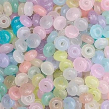 Bộ hạt bàn tính 10/20g 6mm - Hạt thủy tinh phẳng nhiều màu sắc rực rỡ có hạt giãn cách đa năng - Hoàn hảo cho các dự án xâu hạt tự làm, lý tưởng để tạo vòng tay và vòng cổ độc đáo, phụ kiện làm đồ trang sức thiết yếu - hạt bàn tính - Xem 16