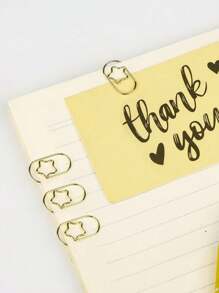 50 个金色星形回形针，迷你金属防滑文具夹，适用于办公室、学校和家庭组织、返校、学校用品 - 金色 - 查看 7