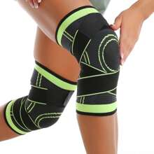 1pc Outdoor Knitted Bandage Sports Knee Pads, Wrapped Compression Anti-Slip Nylon Knit Knee Support For Hiking, Cycling, Basketball, Fitness, Running - Multicolor - View 9