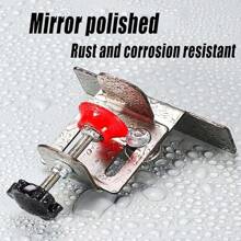 1pc Stainless Steel Adjustable Cabinet Door Installation Tool With Thick Star Knob Quick Locator Hardware Fixture For Precise Mount,Tools For Men - Silver - View 4