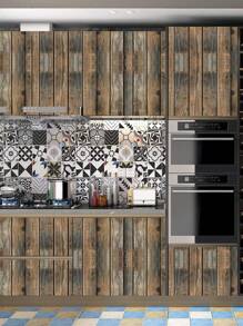 1 卷 118.11 英寸 X 39.37 英寸 PVC 木纹壁纸，棕色，厚实，防水，防潮，自粘壁纸，适用于衣柜、书桌、木门、旧家具翻新、墙壁礼物生日毕业墙纸墙贴房间装饰墙贴 - FQ92038 - 查看 10