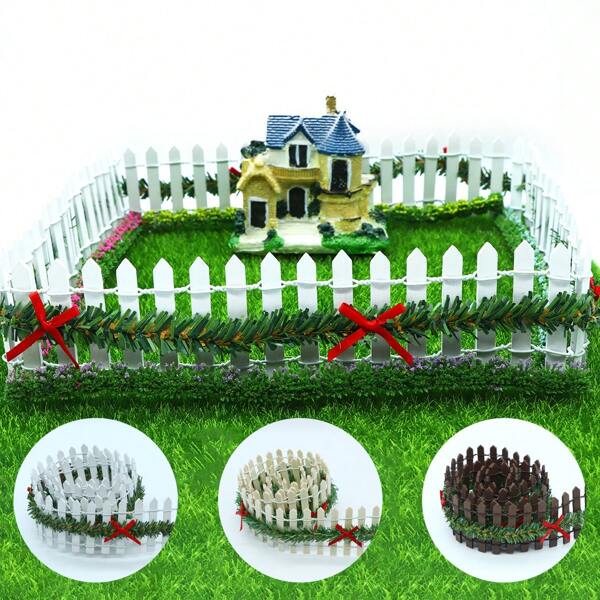 Zakka Miniature Fairy Garden Fence, Handmade Rattan Wood Butterfly Decor Small Fence Decoration House Yard Landscape Props, Without LED Light Best Gifts