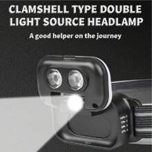 LED Headlamp, Flip 180° Adjustable Multi Head Lamp For Runners, Camping, Hiking - Black - View 8