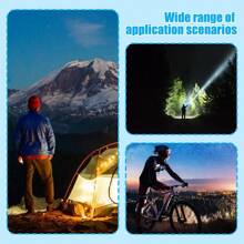 LED Headlamp, Flip 180° Adjustable Multi Head Lamp For Runners, Camping, Hiking - Black - View 11