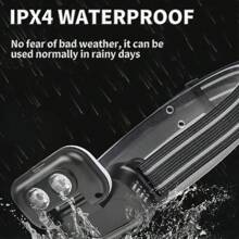 LED Headlamp, Flip 180° Adjustable Multi Head Lamp For Runners, Camping, Hiking - Black - View 4