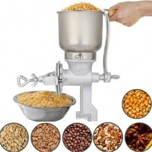 500# Household Hand-Operated Cereal Grinder,Hand Operated Corn Grain Mill Kitchen Food Grinder Hopper For Corns Coffee Wheat﻿ - Silver - View 1