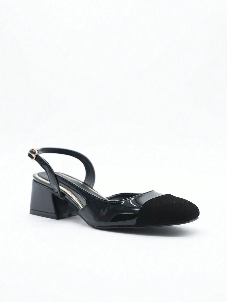 Calzado Andy Zapatilla tipo mary jane tacón bajo en dos tonos - Negro - Ver 1