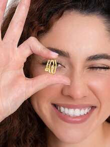 Ladies' Fashionable Curved Screws, Jewelry, Wedding Rings, Party Gifts, Accessories, Stainless Steel Multi-Layer Adjustable Rings, Gifts - Gold - View 3