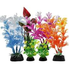 10 piezas de algas marinas artificiales para acuario, decoraciones de plástico para pecera