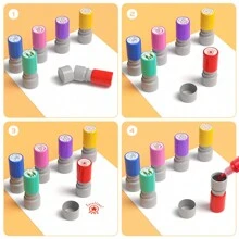 Conjunto de 6 carimbos coloridos para professores de francês, carimbos fofos e recarregáveis - carimbos para professores de sala de aula, volta às aulas, material escolar