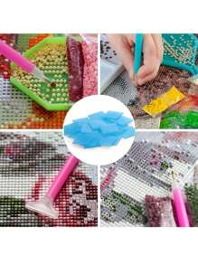 40/80pcs Diamond Painting Glue Clay, Colorful Painting Embroidery Cross-Stitch Painting Tool DIY Diamond Wax Tool For Embroidery Accessories,2x2cm/0.78x0.78inch(4 Colors)