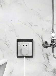 1 pezzo Copertura impermeabile per presa elettrica, copertura protettiva anti-spruzzi per interruttori e prese a parete, copertura protettiva trasparente da 86 mm per prese, scatola di protezione impermeabile per prese da cucina, balcone, bagno, toilette, esterno (nero/trasparente)