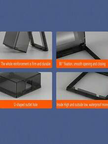 1 pezzo Copertura impermeabile per presa elettrica, copertura protettiva anti-spruzzi per interruttori e prese a parete, copertura protettiva trasparente da 86 mm per prese, scatola di protezione impermeabile per prese da cucina, balcone, bagno, toilette, esterno (nero/trasparente)