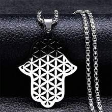 手链吊坠项链 女式/男式 不锈钢金色阿拉伯 Hamsa 项链 伊斯兰珠宝 Mano De - 項鍊 - 查看 14