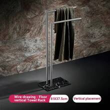 Suporte de toalha de chão em aço inoxidável 304 (1 unidade), com barra dupla e base de mármore, para banheiro. Acessórios e utensílios para banheiro. - Multicolorido - Ver 11