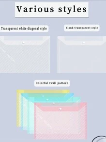 10/20pcs A4 Size Transparent Colorful PP Plastic File Folders, Waterproof Large Capacity For Office Document Storage And Student Stationery Organization, Great For Back To School Season,Back To School,School Supplies