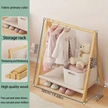婴儿房衣架，小婴儿衣服木衣架，婴儿衣服鞋子玩具收纳，简易卧室装饰 - 彩色 - 查看 4