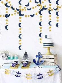 Moon-Star Party-Decorations 1pc Garland - Twinkle Little Star Hanging Decoration Streamers Banner, Eid Ramadan Mubarak Decoration Birthday Wedding Party Decor