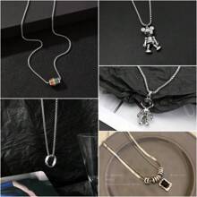 1 pezzo Collana con ciondolo in acciaio al titanio stile hip hop, catena di moda per felpe