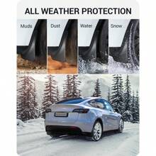 Tesla Series Mud Flaps 4pcs,Including 2020-2025 Model Y,Model 3 2024 Highland,Tesla Cybertruck,Tesla Car Tuning Accessories,Splash Guards MudFlaps Mudguards - Black - View 2