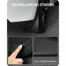 Tesla Series Mud Flaps 4pcs,Including 2020-2025 Model Y,Model 3 2024 Highland,Tesla Cybertruck,Tesla Car Tuning Accessories,Splash Guards MudFlaps Mudguards - Black - View 4