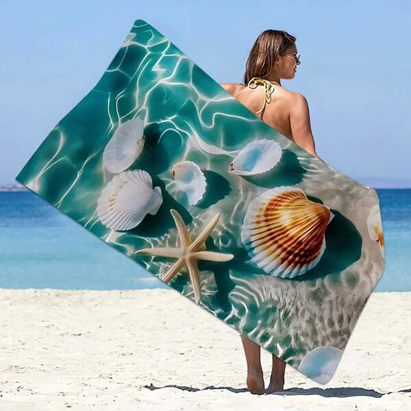 1 Pc Ultra-Fine Fiber Soft Beach Towel, Super Thin Quick Dry, Super Absorbent, Lightweight Towel Suitable For Travel, Sports, Swimming Pool, Beach, Camping, Yoga, Women & Children