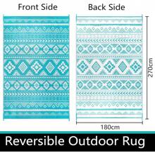 Outdoor Rugs For Patio Waterproof Large Plastic Straw Rugs Reversible Portable Picnic Blanket Easy Cleanning Camping Mat Outdoor Area Rug For Garden Balcony Deck - Teal - View 8