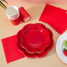 Gran flor octagonal roja de pétalos minimalista y multifuncional - lacre - Ver 5