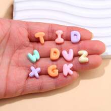 10/30/50pcs Mixed Multi-Color Resin Alphabet Letters, Flat Bottom, Mini ABCD English Style, For DIY Jewelry Making, Earrings, Phone Cases, Hair Accessories, Keychains, Charms Decoration
