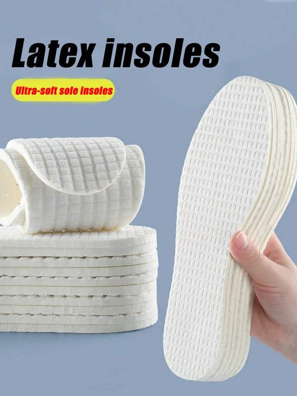 زوج من نعال الأحذية اللاتكس اللينة بدون إرهاق للوقوف لفترات طويلة، ماصة للعرق ومنفذة للهواء، نعل سميك ناعم مناسب للأحذية الكاجوال للرجال والنساء