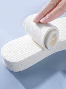 1 Pair Soft Latex Insoles, Anti-Fatigue For Long-Time Standing, Moisture-Wicking & Breathable, Ultra-Soft Shoe Sole, Unisex Casual Shoes Insoles - White - View 5