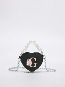Miniborsetta elegante e carina, stampe di 26 lettere in stile ballerina, borsa a tracolla in PU con manico e porta-monete a forma di rossetto. Può essere utilizzato come porta-monete per rossetto, da portare a spalla o a tracolla. Adatto per uscite, viaggi e shopping. Perfetto come regalo per Natale, Ringraziamento, San Valentino o per il venerdì. Il regalo ideale. Romantico.