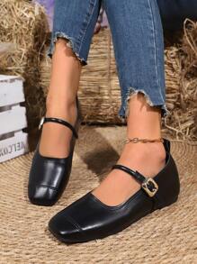 Ragazze scarpe piatte con punta affusolata, stile nuovo, scarpe casual da indossare dentro e fuori per uso quotidiano e performance versatili, con fibbia metallica