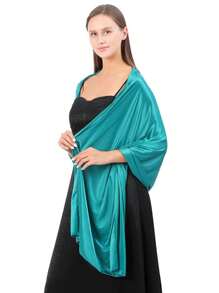 1pc Fashionable Evening Wrap Shawl, Satin Shawl, Extra Long Wedding Shawl For Brides Party